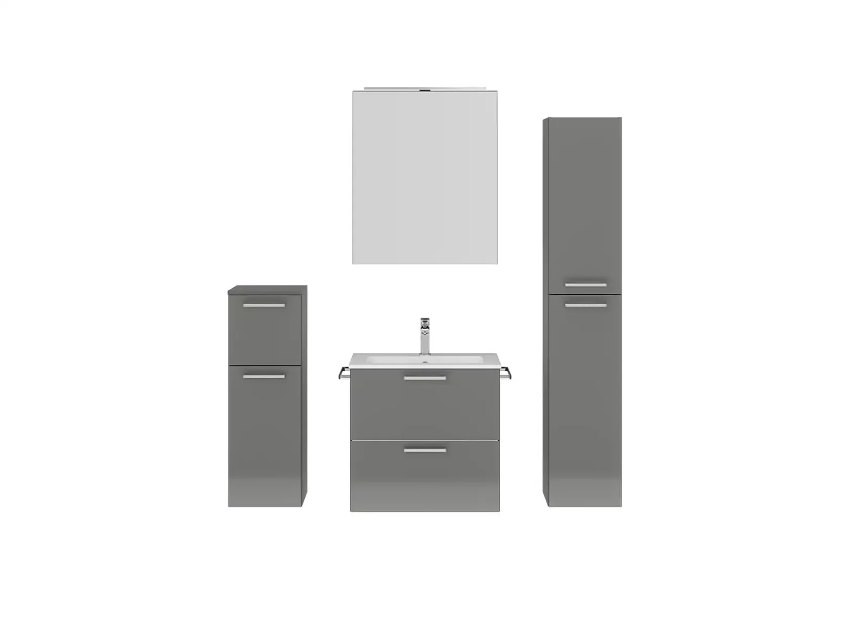 Nobilia SPA Bathroom block with mirror cabinet and ancillary furniture 1