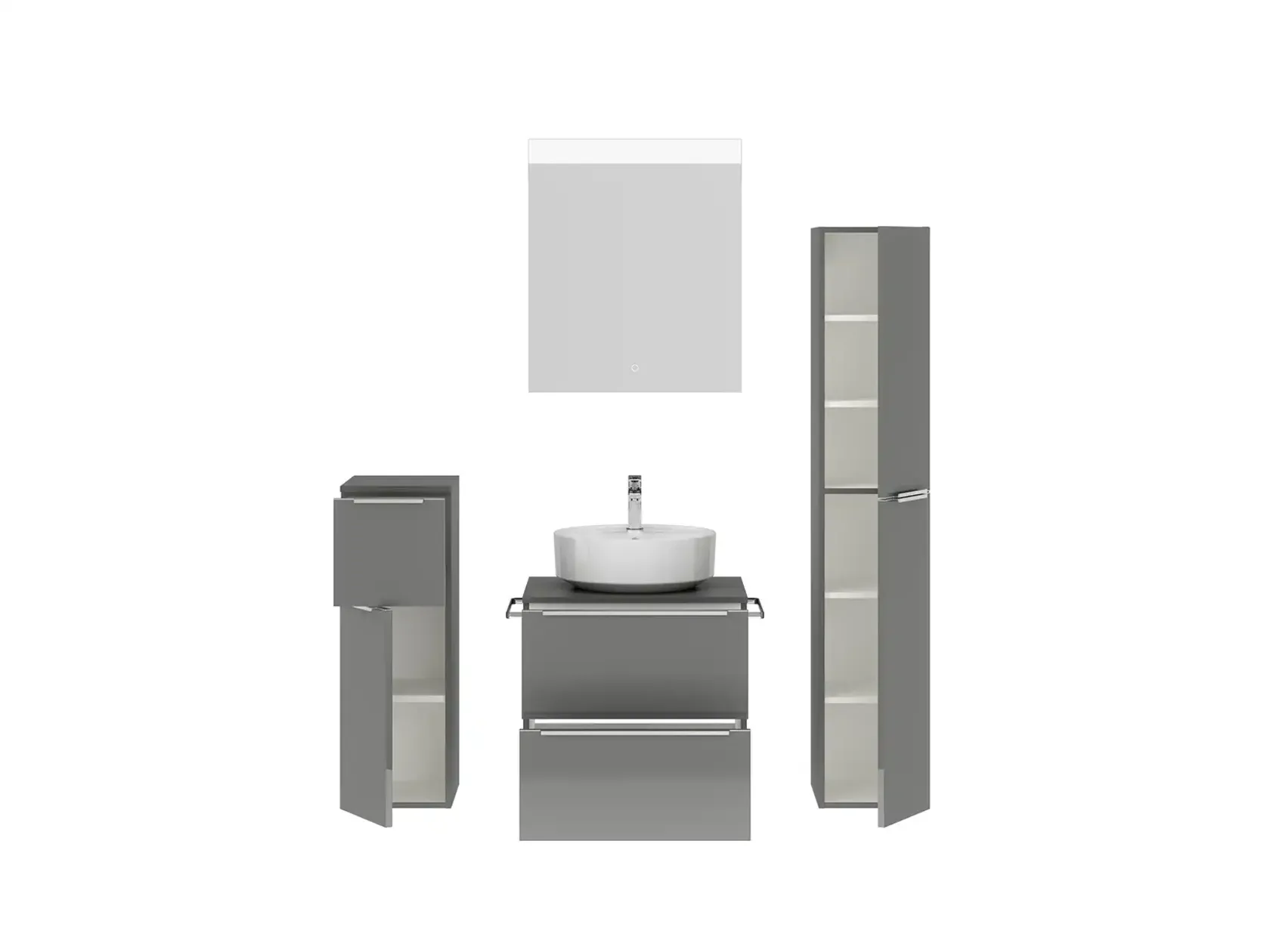 Nobilia SPA Bloc de bain avec miroir plat et meubles d'appoint 2