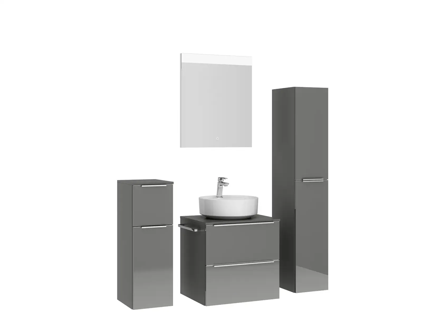 Nobilia SPA Bloc de bain avec miroir plat et meubles d'appoint 3