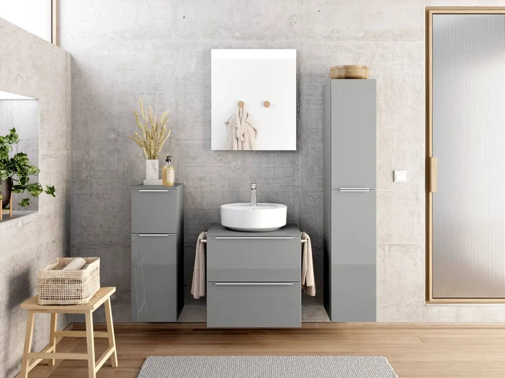 Nobilia SPA Bloc de bain avec miroir plat et meubles d'appoint 0