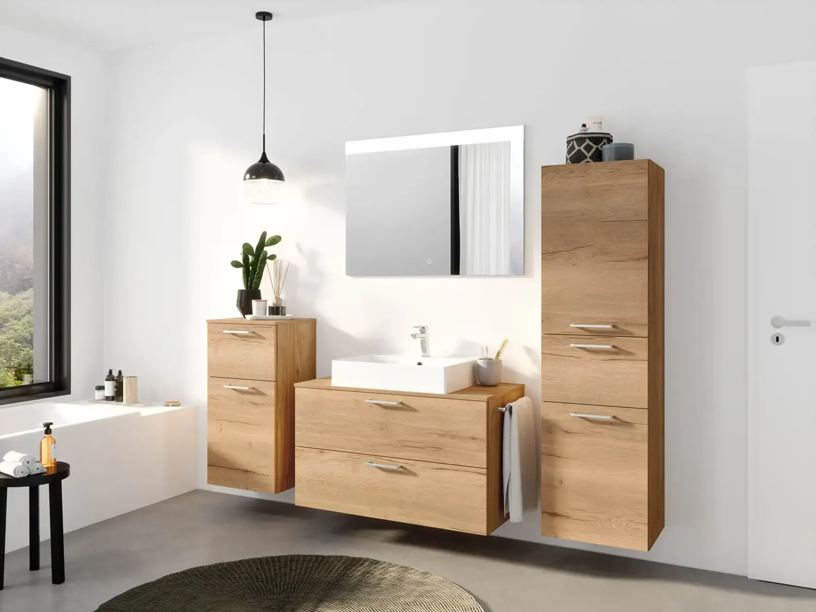 Nobilia SPA Bloc de bain avec miroir plat et meubles d'appoint 0