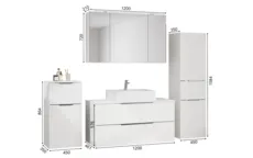 Nobilia SPA Badblock mit Spiegelschrank und Beimöbeln 1