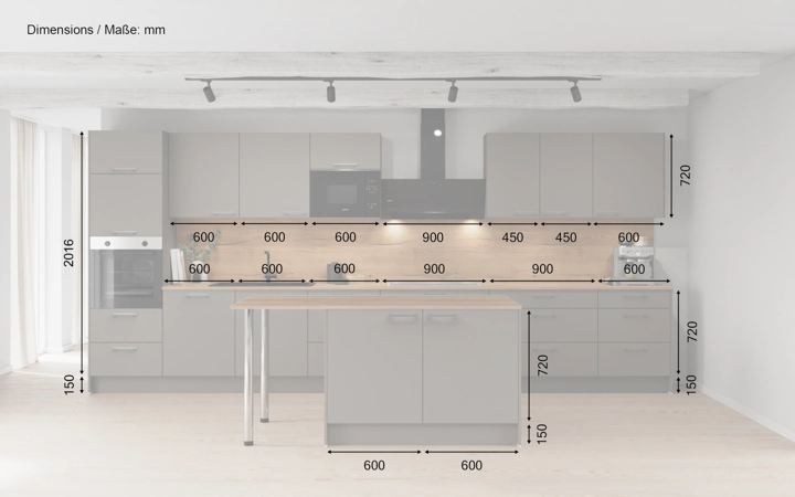 Nobilia SPA Eilandkeuken 483,4 cm met apparaten planning 1 5