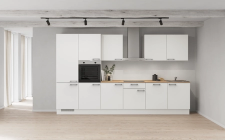 Nobilia Galley kitchen 360 cm with appliances planning 1 Alpine white matt Touch Nobilia Galley kitchen 360 cm with appliances planning 1 Alpine white matt Touch