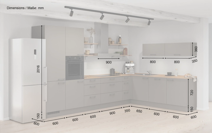 Nobilia SPA L-keuken 366,6 cm x 246,6 cm met apparaten planning 11 5
