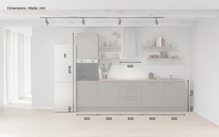 Nobilia SPA Galley kitchen 300 cm with appliances planning 11 5