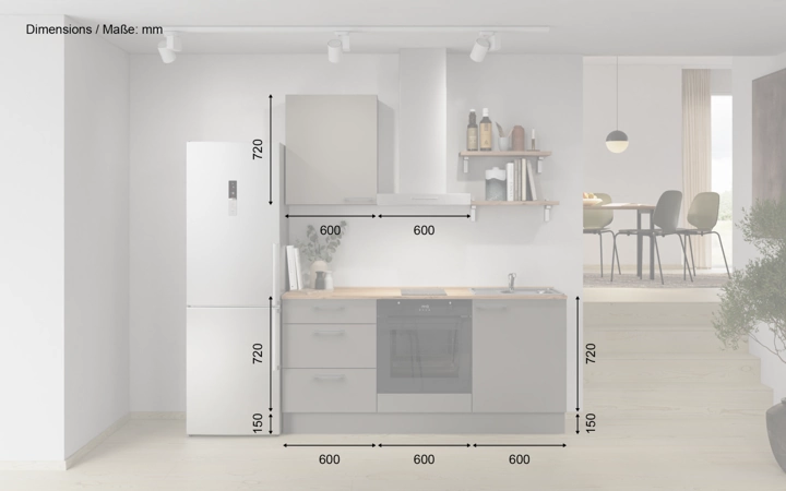 Nobilia SPA Rechte keuken 180 cm met apparaten planning 12 5