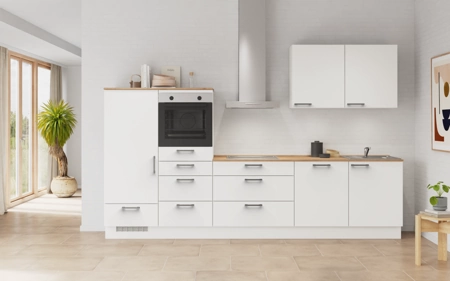 Nobilia Galley kitchen 330 cm with appliances planning 13 Alpine white matt Touch Nobilia Galley kitchen 330 cm with appliances planning 13 Alpine white matt Touch