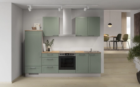 Nobilia Galley kitchen 270 cm with appliances planning 14 Reed green Cascada Nobilia Galley kitchen 270 cm with appliances planning 14 Reed green Cascada