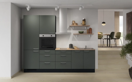 Nobilia Galley kitchen 270 cm with appliances planning 16 Mineral green matt Easytouch Nobilia Galley kitchen 270 cm with appliances planning 16 Mineral green matt Easytouch