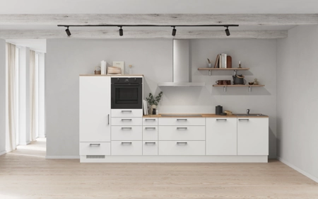 Nobilia Galley kitchen 360 cm with appliances planning 16 Alpine white matt Touch Nobilia Galley kitchen 360 cm with appliances planning 16 Alpine white matt Touch