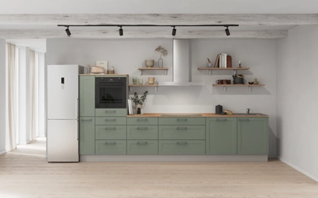 Nobilia Galley kitchen 360 cm with appliances planning 18 Reed green Cascada Nobilia Galley kitchen 360 cm with appliances planning 18 Reed green Cascada