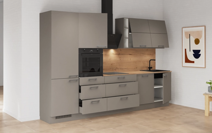 Nobilia SPA Galley kitchen 330 cm with appliances planning 3 4