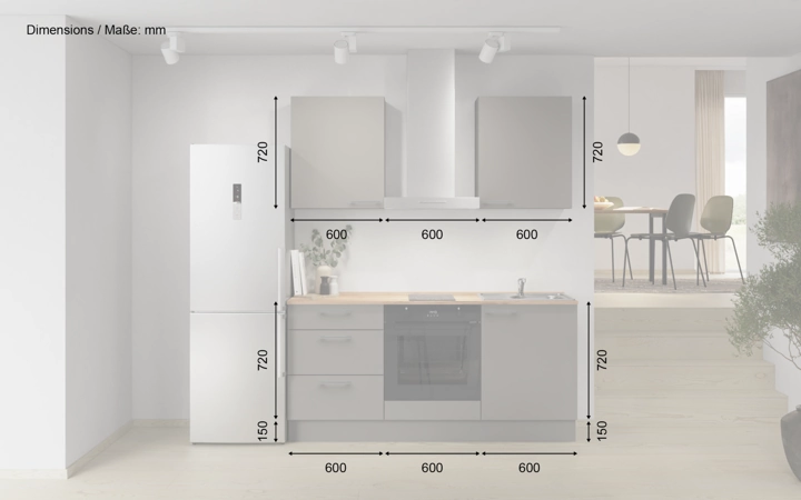 Nobilia SPA Rechte keuken 180 cm met apparaten planning 6 5