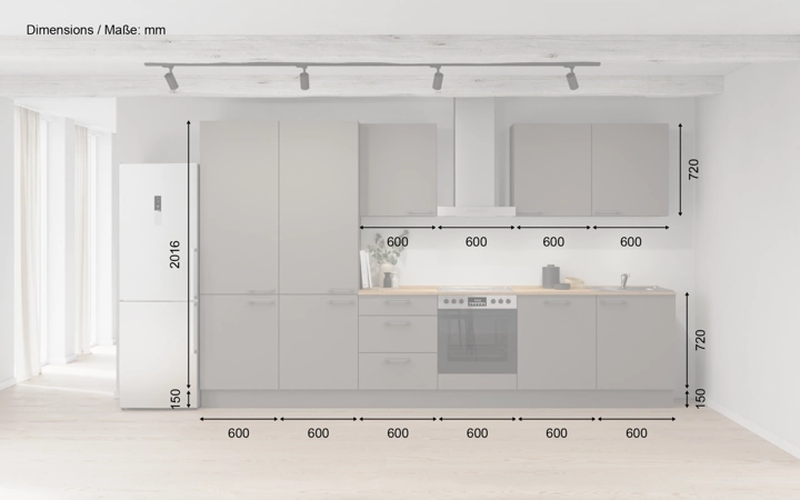 Nobilia SPA Galley kitchen 360 cm with appliances planning 6 5