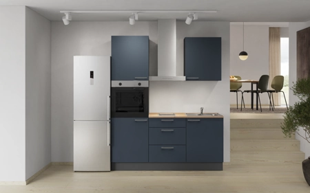 Nobilia Rechte keuken 180 cm met apparaten planning 7 Fjordblauw ultramat Easytouch Nobilia Rechte keuken 180 cm met apparaten planning 7 Fjordblauw ultramat Easytouch